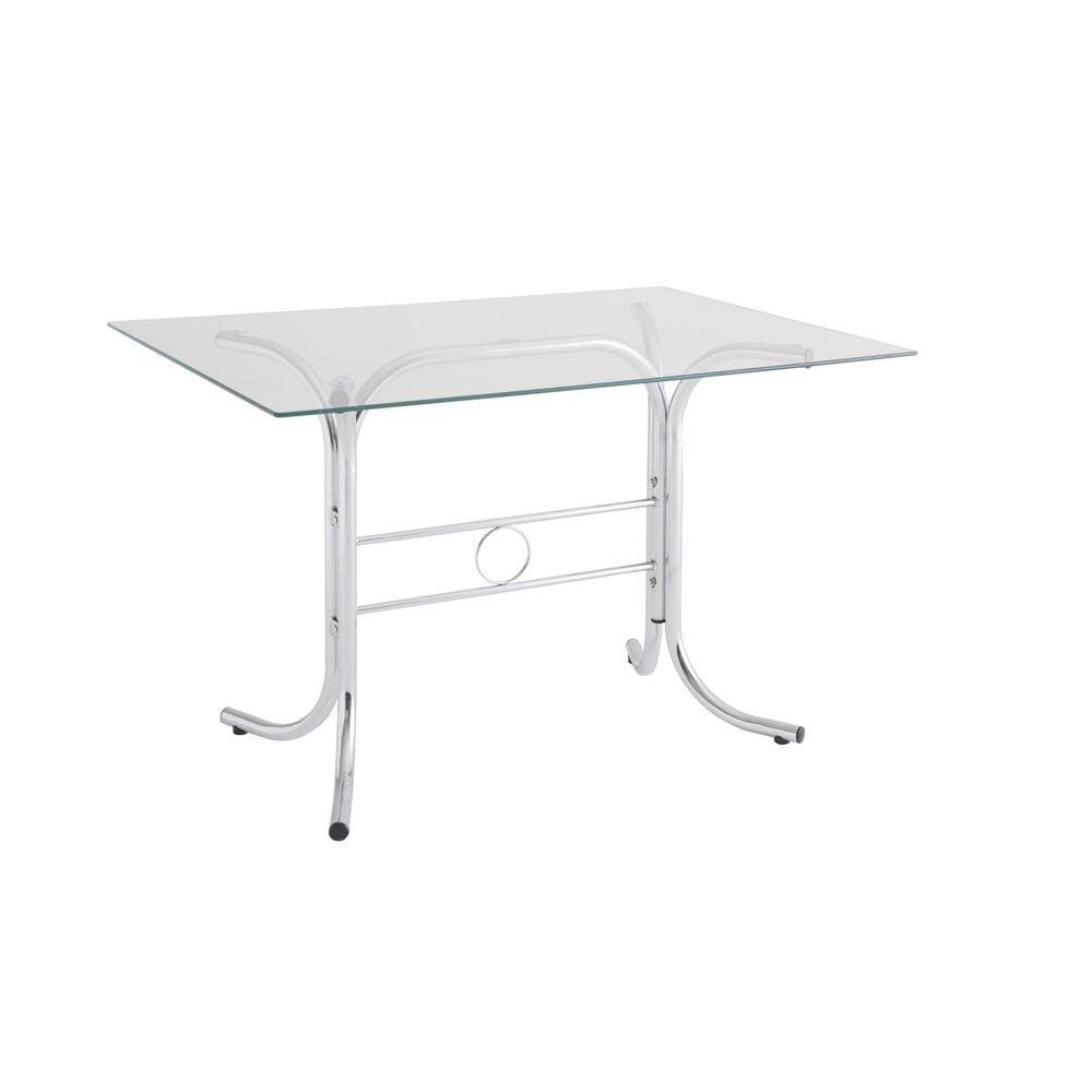 Mesa Retangular Tampo de Vidro 4166 Unimóvel Cromado