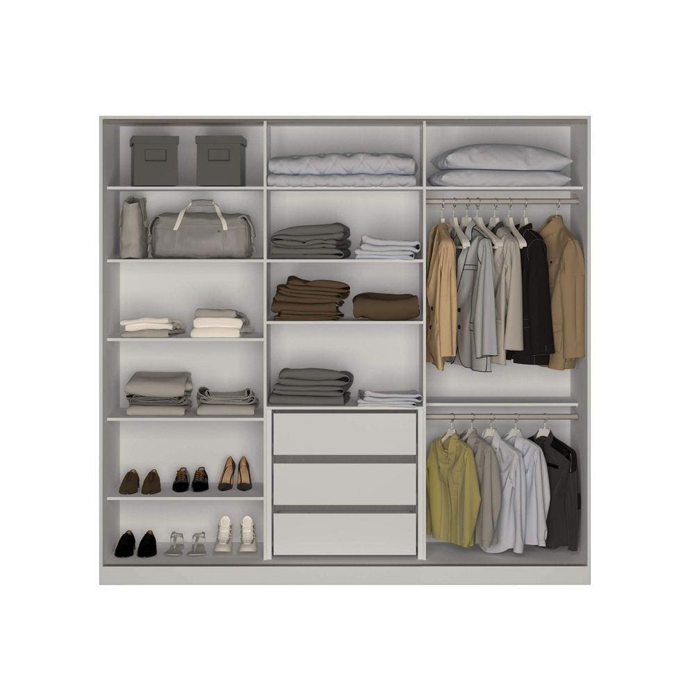 Guarda Roupa Casal 3 Portas de Correr Nova Mobile