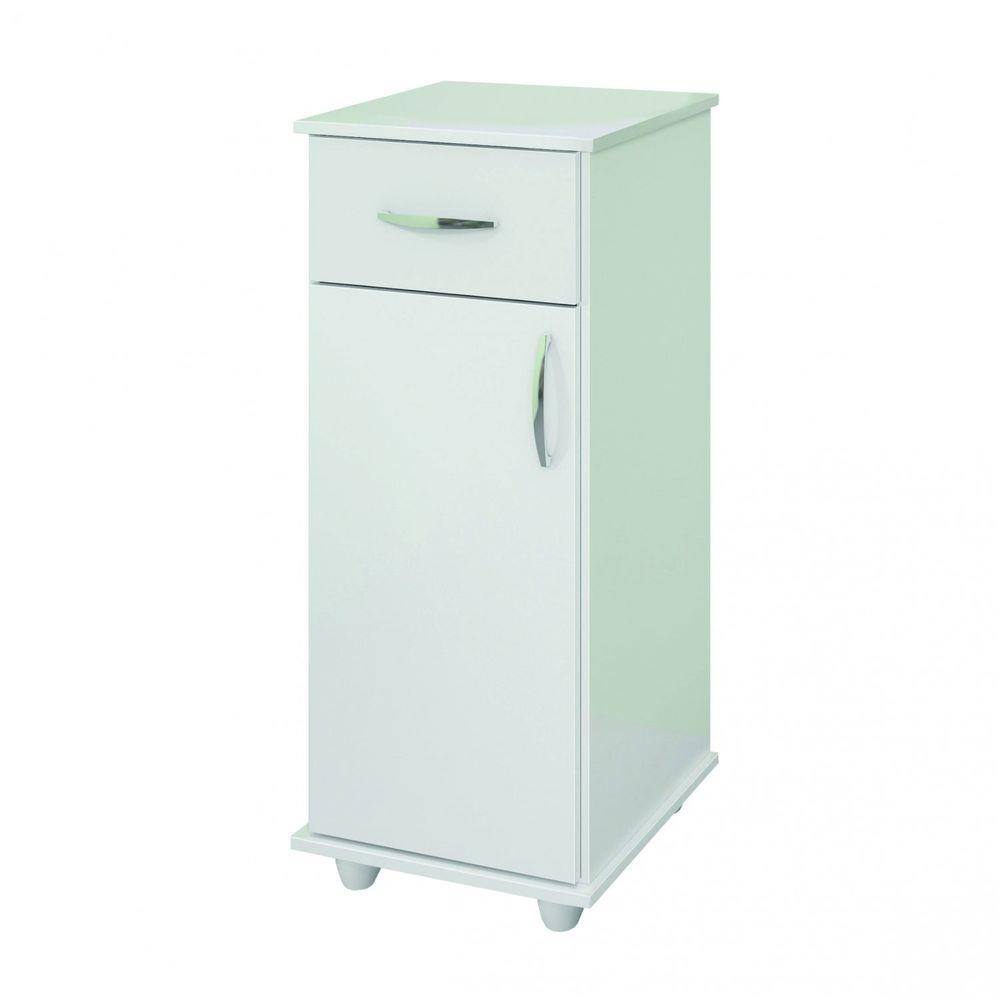 Armário Multiuso 1 Porta e 1 Gaveta Ref 300 Benetil Móveis Branco