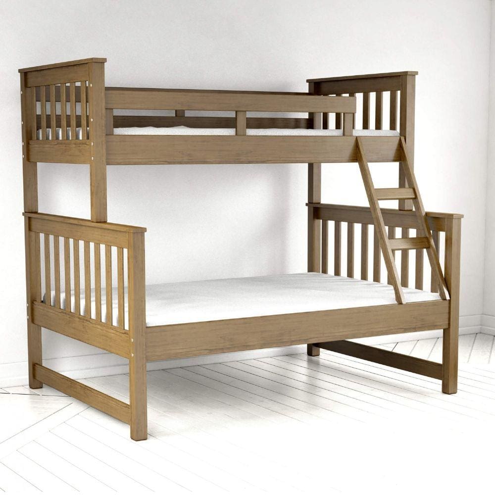 Estação de Dormir com Cama de Casal Madeira Maciça Móveis Saraiva Castanho