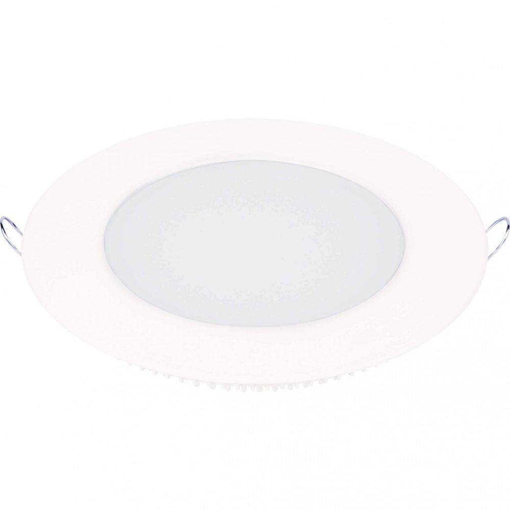 Painel LED Redondo de Embutir 12W Lux Bivolt Taschibra 3000K Luz Amarela