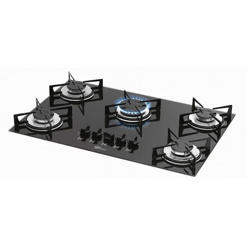 imagem-Fogão Cooktop Fischer 5Q Mesa Vidro Preto Ébano 1642-6985 - Bivolt