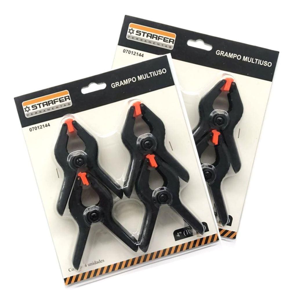 Kit 8 Grampos Multiuso Marceneiro 4 Polegadas Starfer