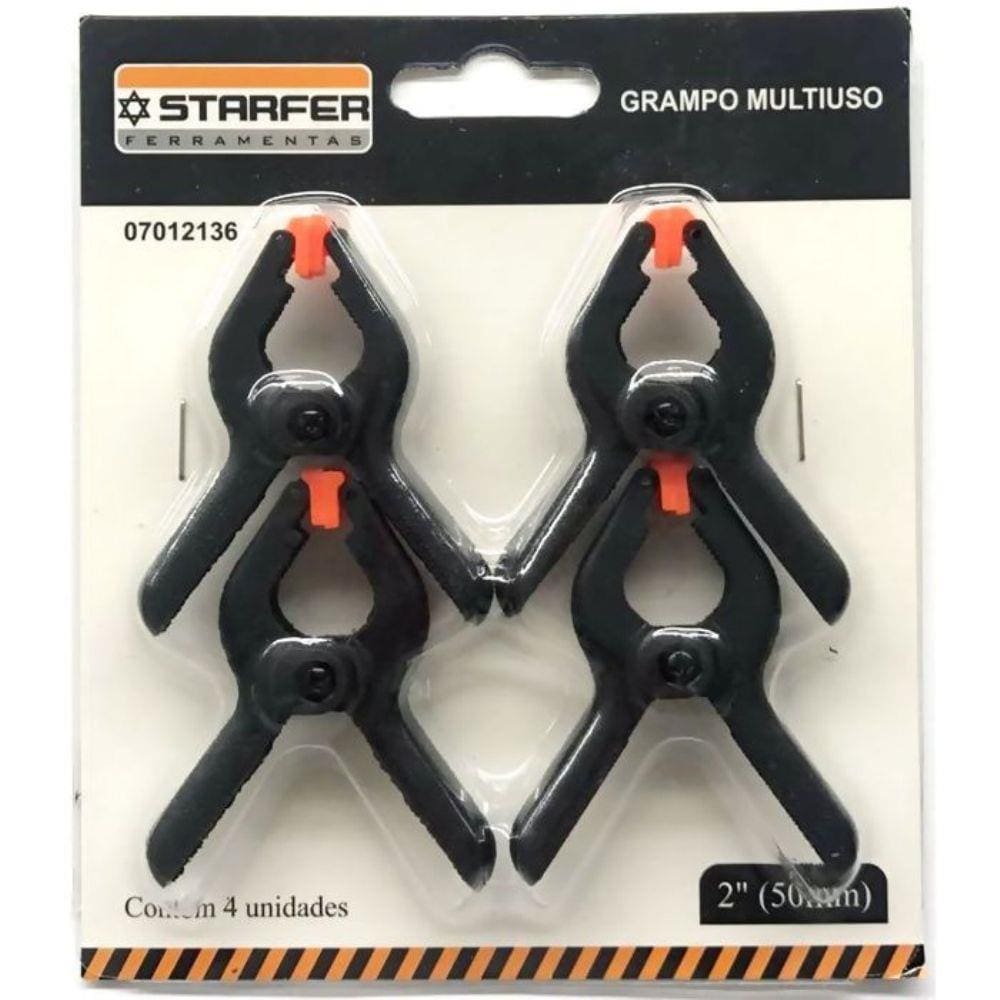 Kit 4 Grampos Multiuso Marceneiro 2 Polegadas Starfer