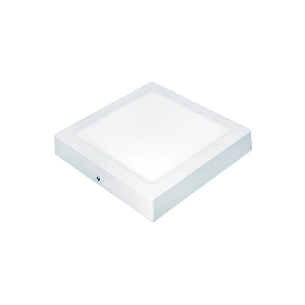 Painel Led de Sobrepor Quadrado Lux 18w Autovolt Branco 21cm 3000k Luz Amarela