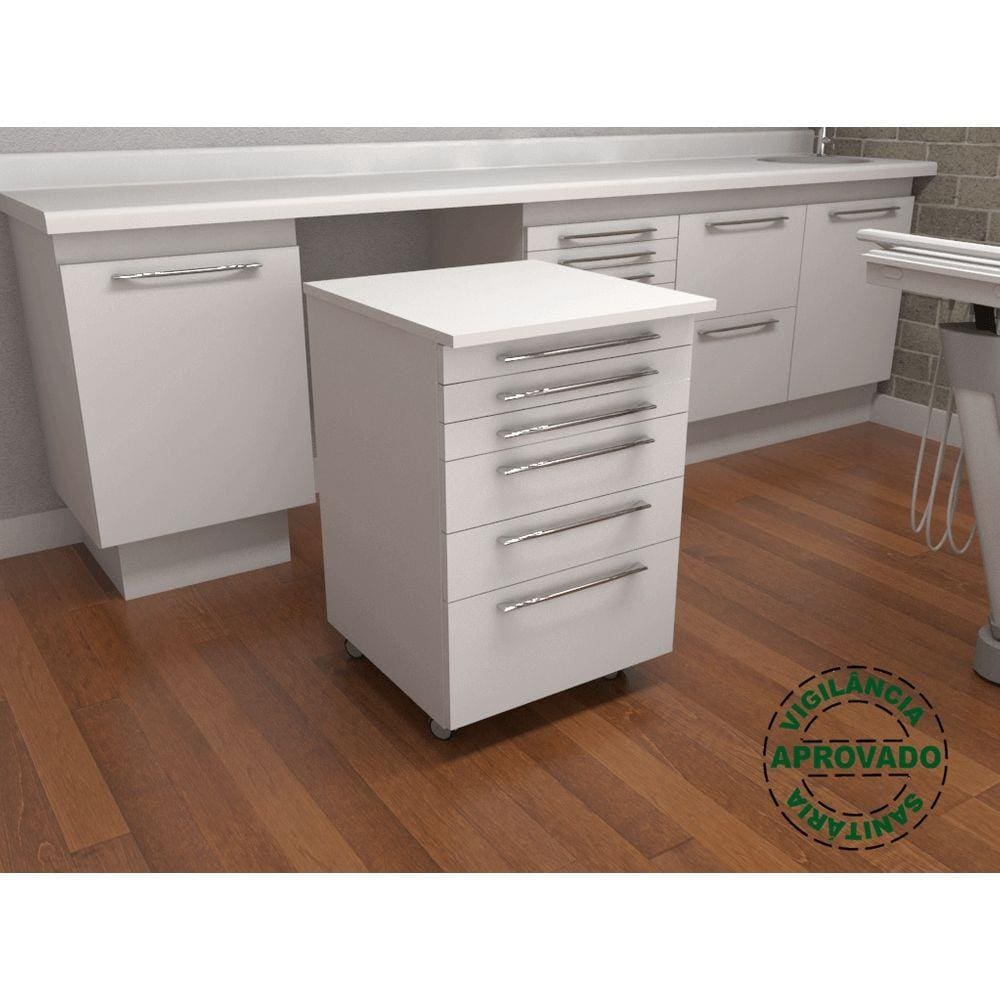 Mesa Auxiliar Para Dentista 5 Gavetas - Deki Premium