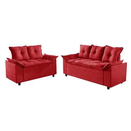 Jogo Sofá 2 e 3 Lugares Conjunto Liones Tecido Suede é boa?