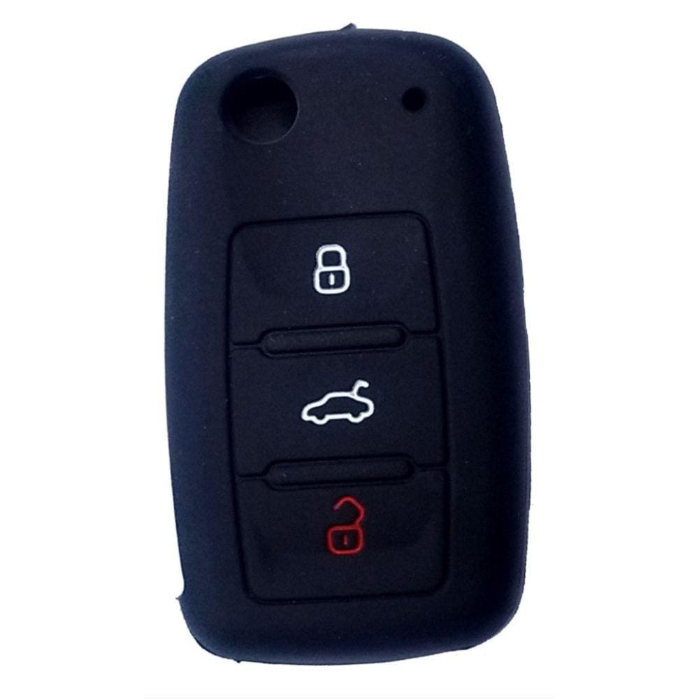 Capa de Silicone para Chave Canivete Volkswagen Preto.