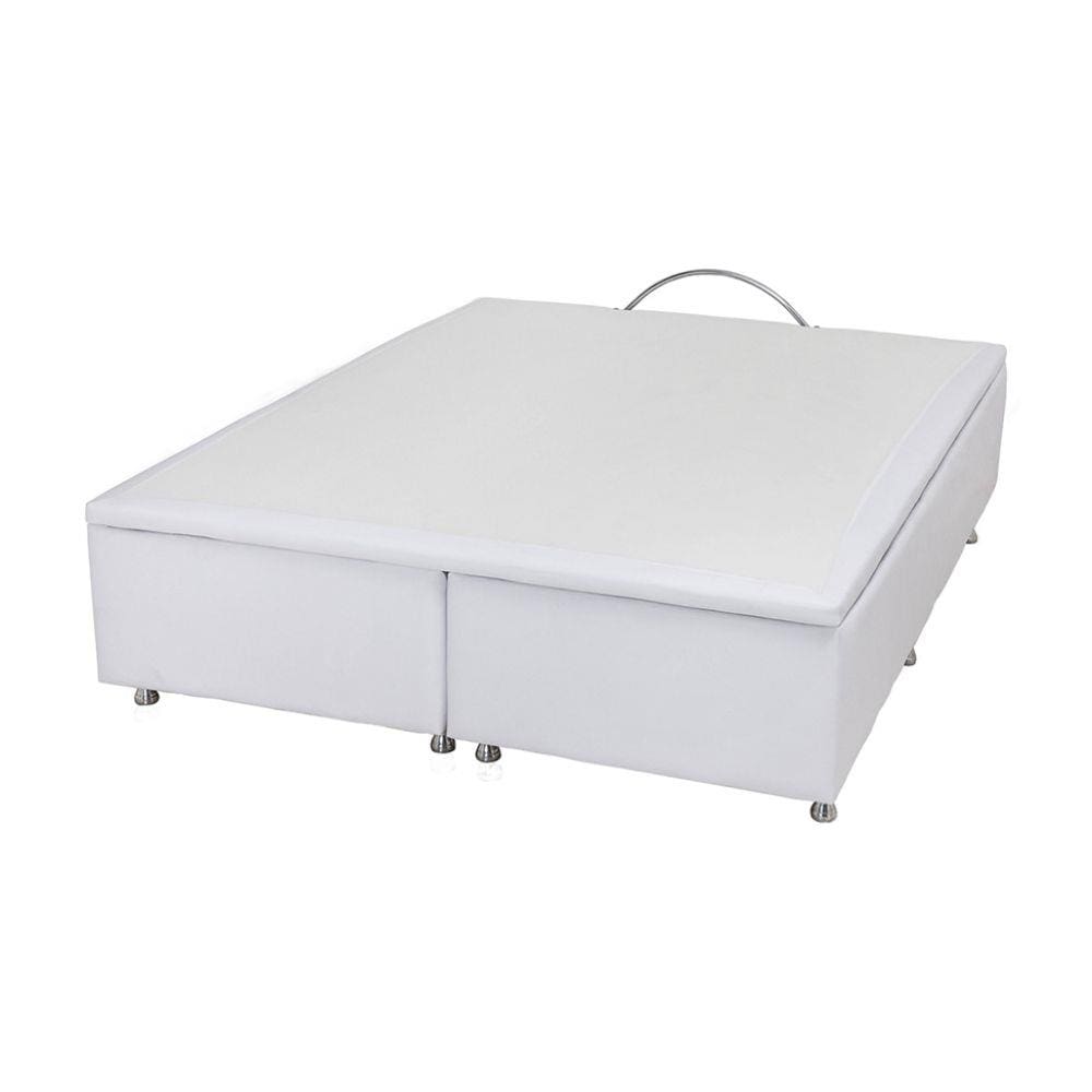 Base Para Cama Box Casal Marfim com Baú