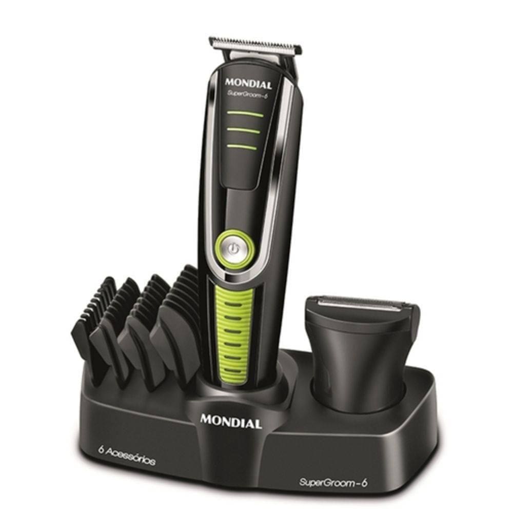 Aparador de Pelos Mondial BG-04, 6 em 1, Preto/Verde - Bivolt