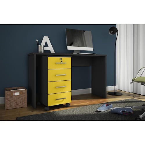 Gaveteiro 4 Gavetas com Rodízios e Chave Gávea Office Móveis Leão Flex Color Preto/Amarelo é ruim? Gaveteiro 4 Gavetas com Rodízios e Chave Gávea Office Móveis Leão Flex Color Preto/Amarelo é boa?