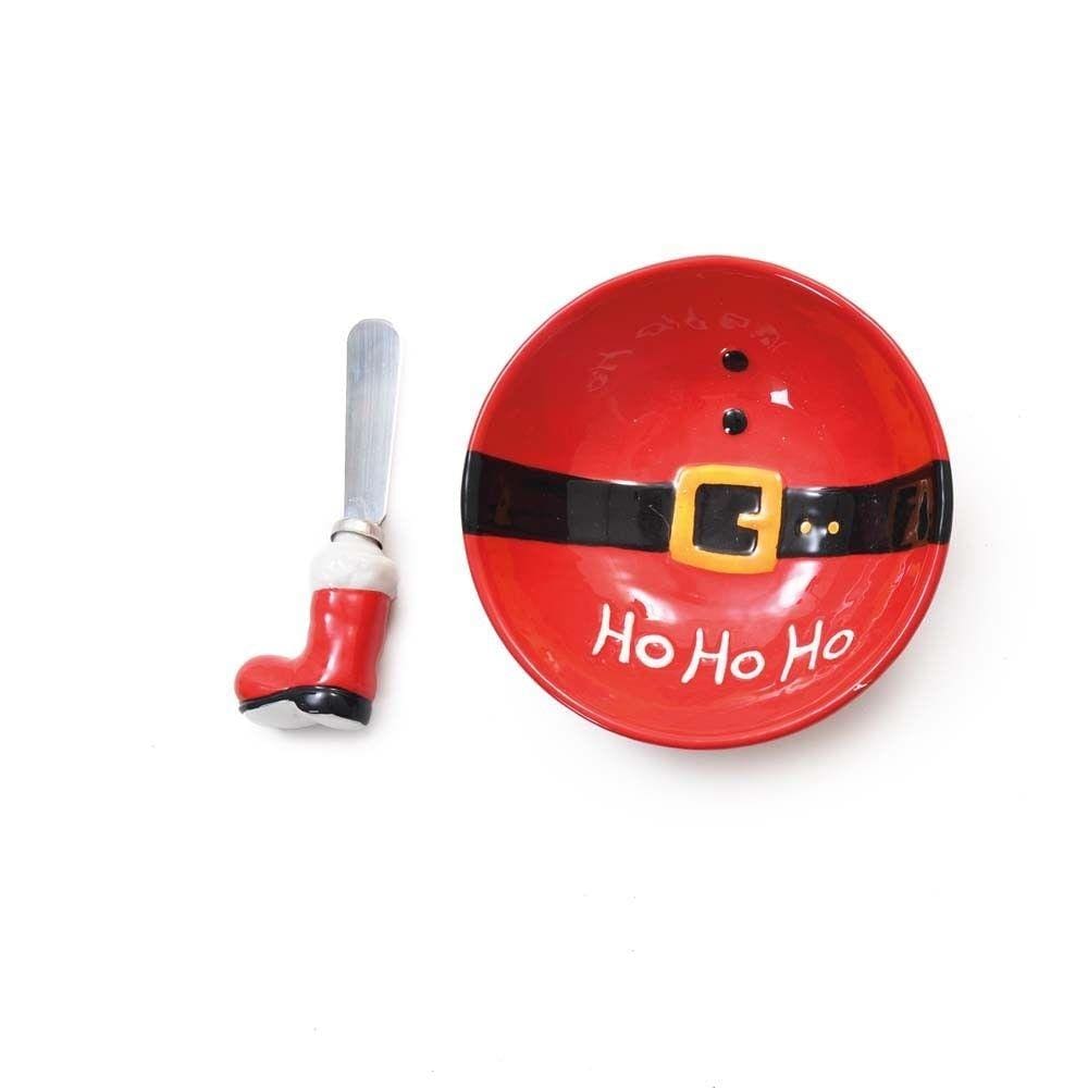 Bowl Espátula Papai Noel Patê Mesa Natal Cerâmica
Vermelha