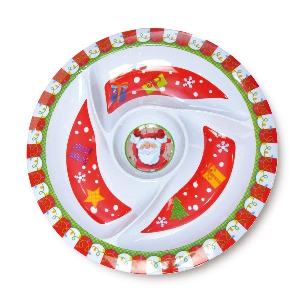 Pote Petisqueira Patês Mesa de Natal Melamina Vermelho
