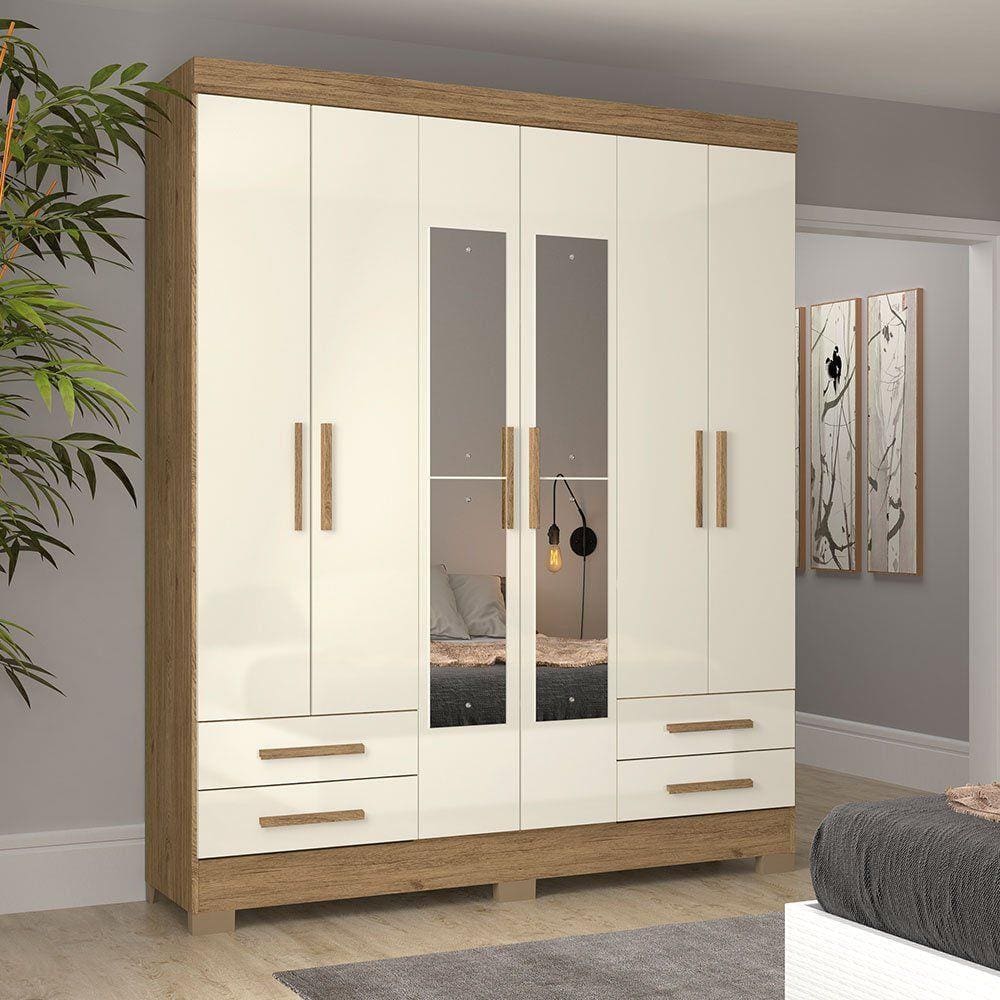 Guarda-Roupa de Casal Briz 6 Portas 4 Gavetas B63