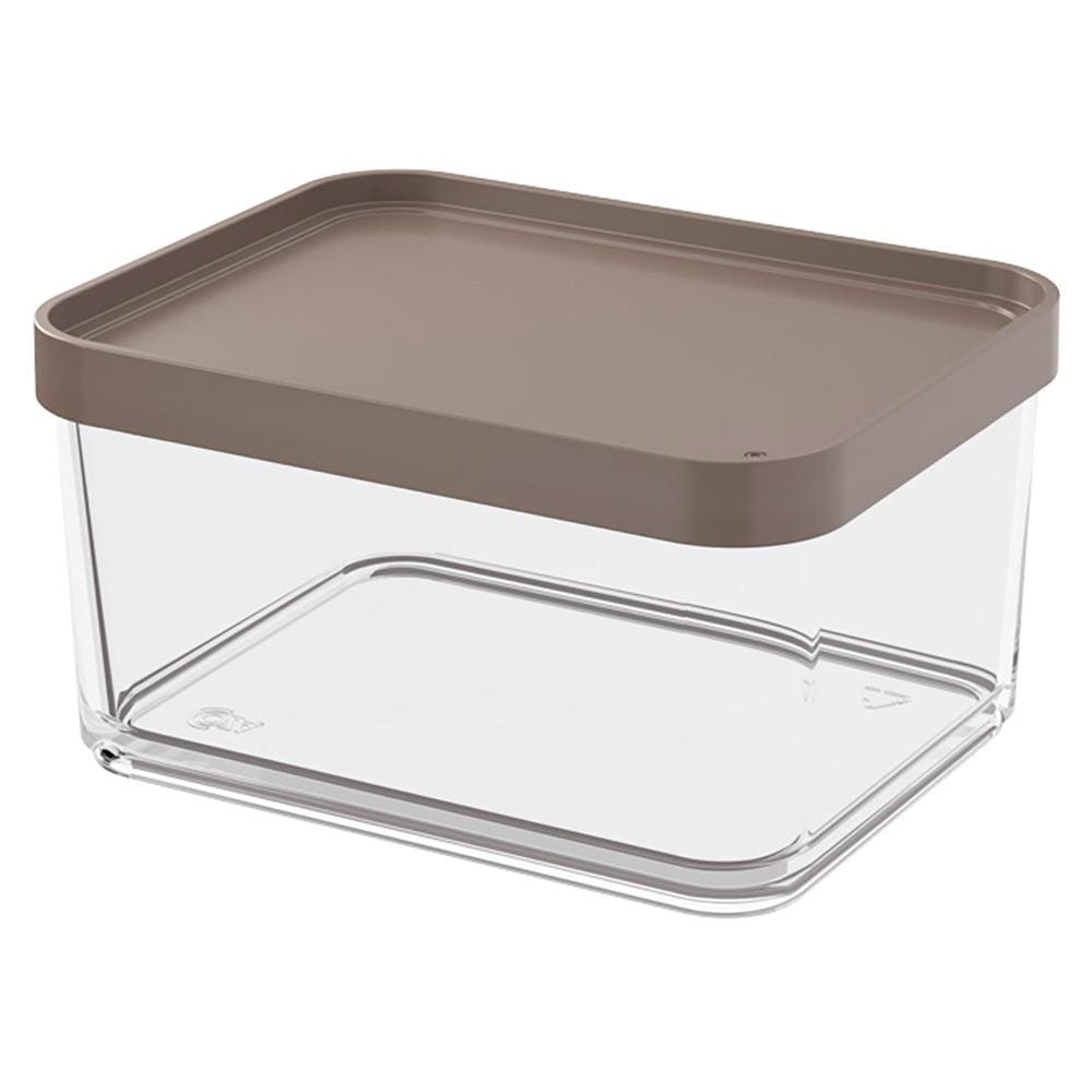 Pote Clear Grande Coza 20767/0126 em Poliestireno Transparente/ Cinza – 1 L