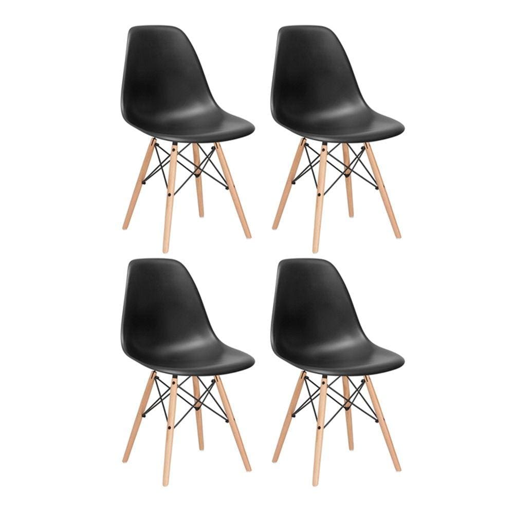 KIT - 4 x cadeiras Eames DSW - Madeira