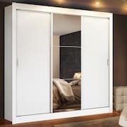 Guarda Roupa Casal Mônaco 3 Portas de Correr com Espelho