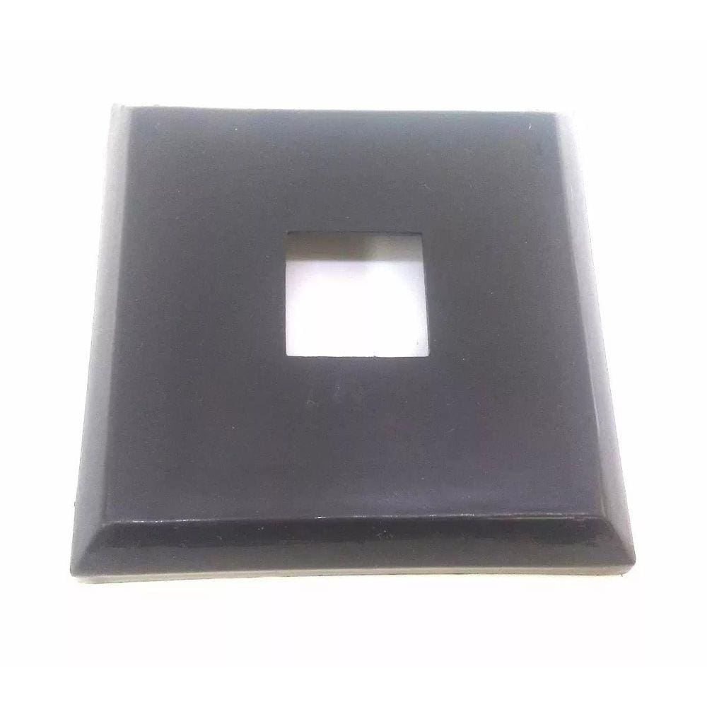Canopla Nylon Corrimão Quadrada Preta 10 Peças 30X30Mm
