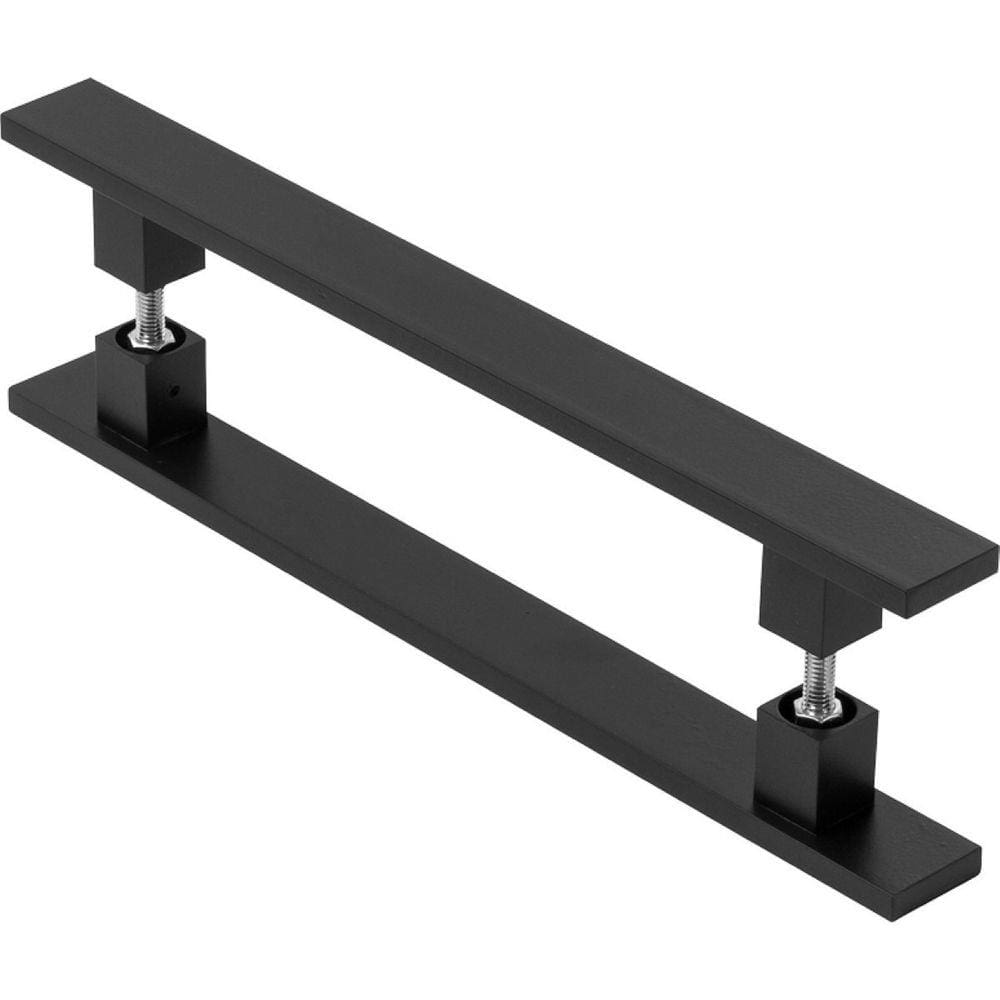 Puxador De Porta Pivotante Barra Chata Preto 30cm