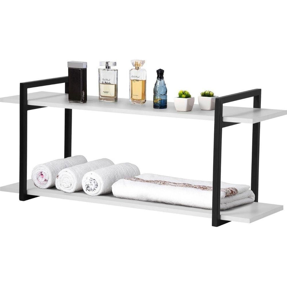 Nicho Prateleiras Para Banheiro 60cm Black com Branco