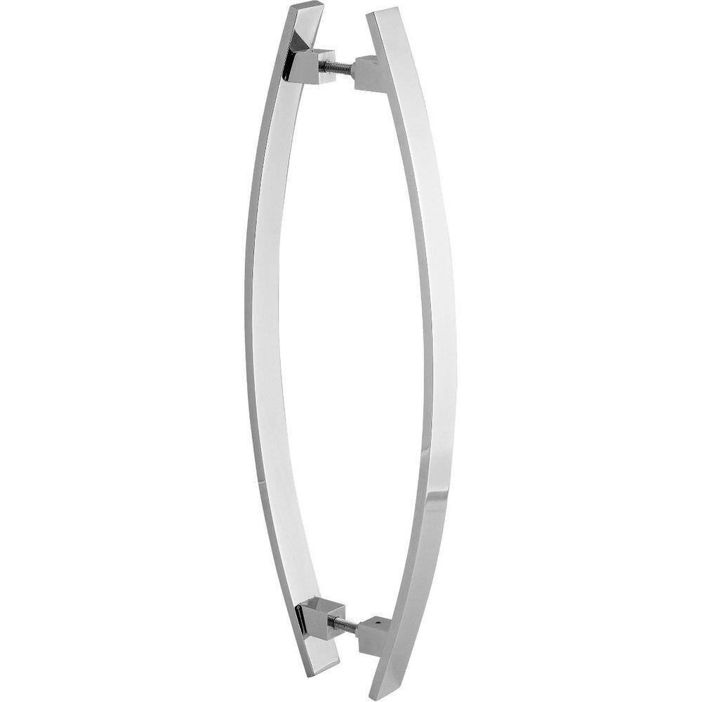 Puxador De Porta Barra Chata Curvo Arco Cromado 1.20 Metro