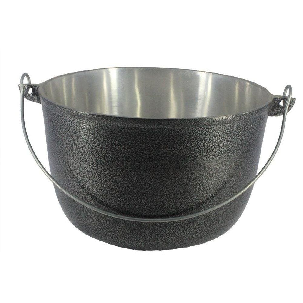 Caldeirão Aluminio Batido Craqueado Preto com Alça 1,7 litro