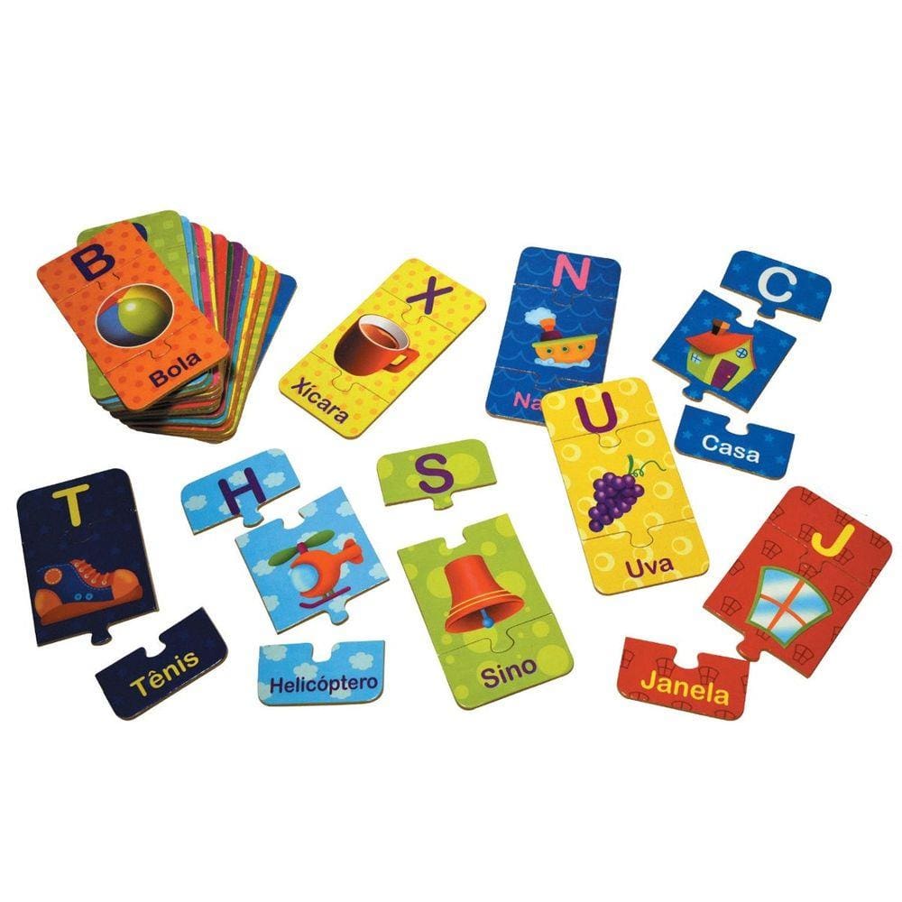 Brinquedos Educativos - Alfabeto Ilustrado 78 Peças