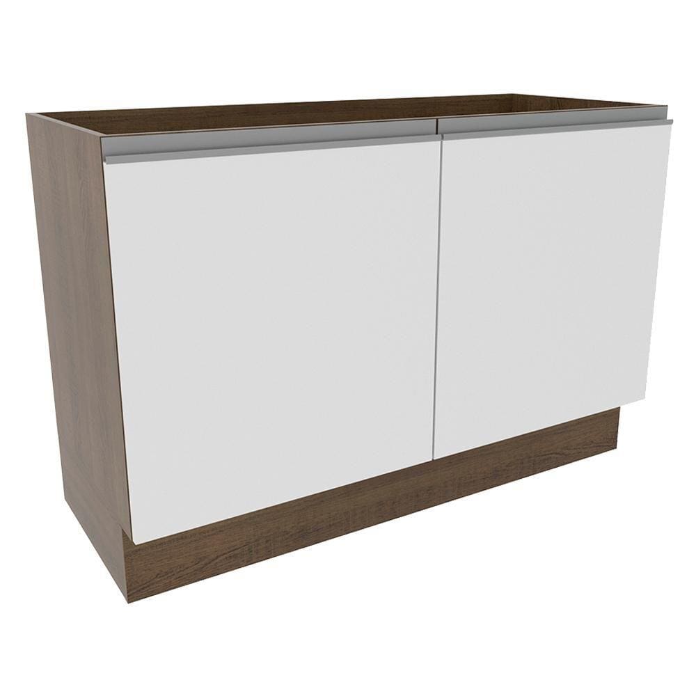 Balcão de Pia Madesa Glamy 2 Portas - Rustic/Branco