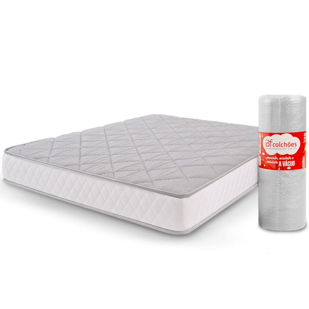 Colchão Casal Espuma D28 A Vácuo Ortopédica Certificada BF Colchões 138x188x17cm