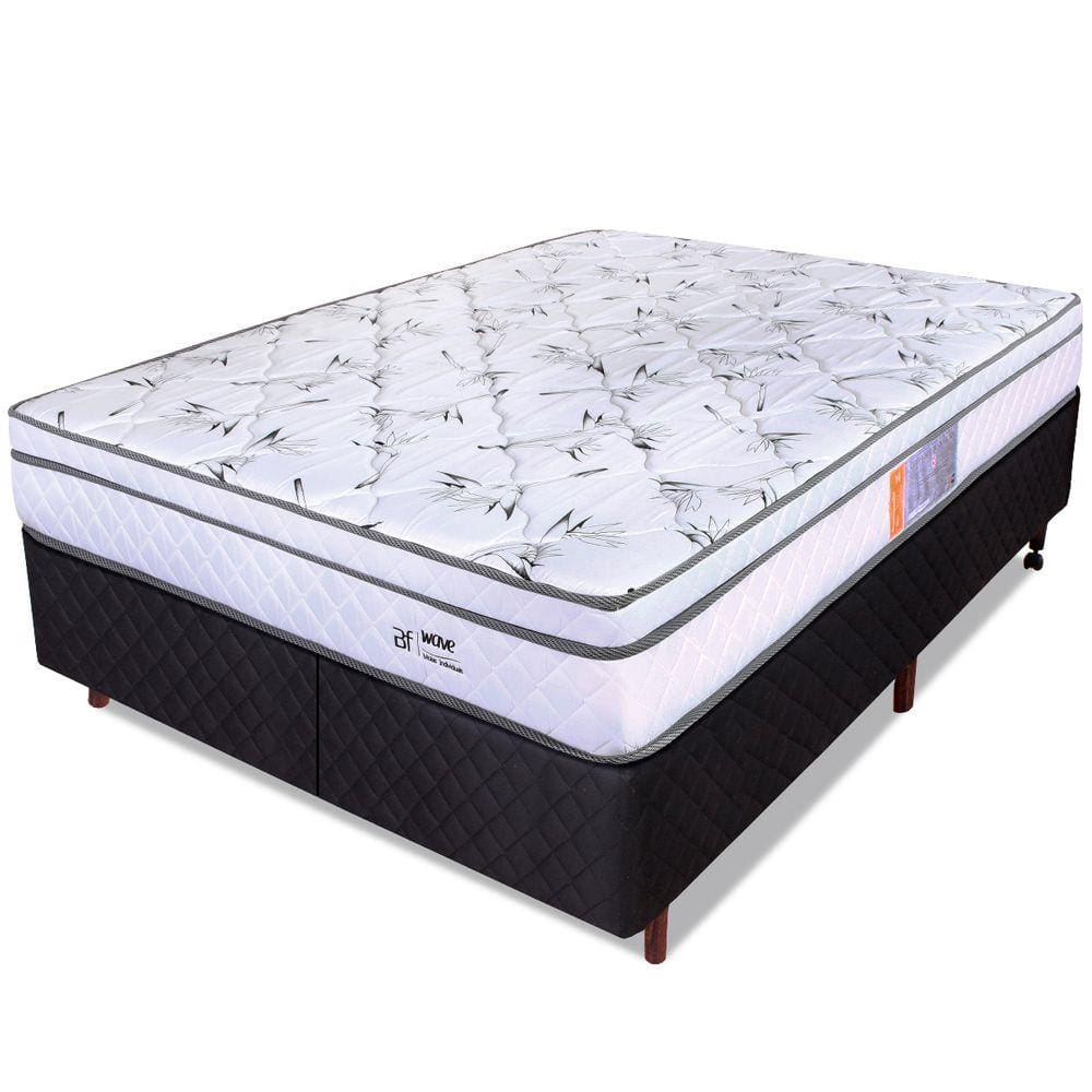Conjunto Colchão King Molas Ensacadas Com Pillow + Cama Box BF Colchões