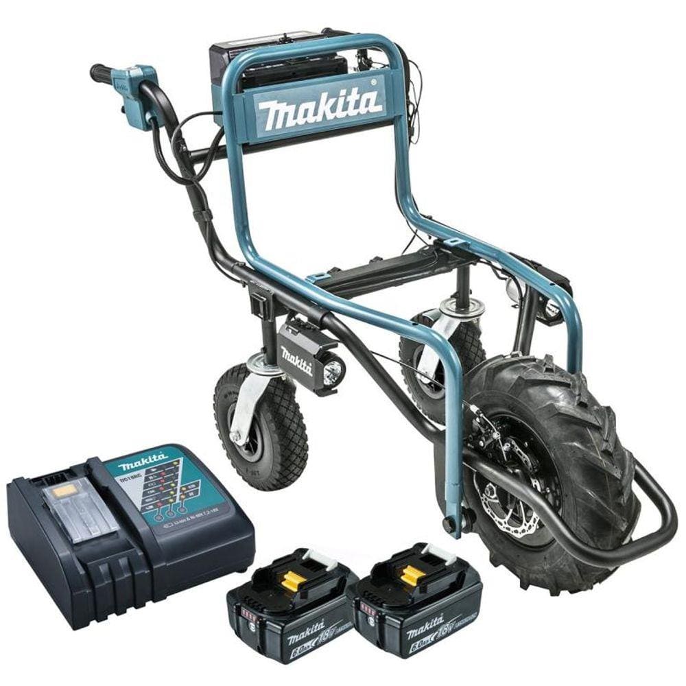 Kit Carrinho de Transporte à Bateria 18V DCU180Z com 2 Baterias 6,0 AH e Carregador MAKITA