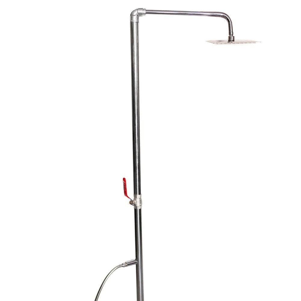 Chuveiro inox para área externa com ducha redonda em inox