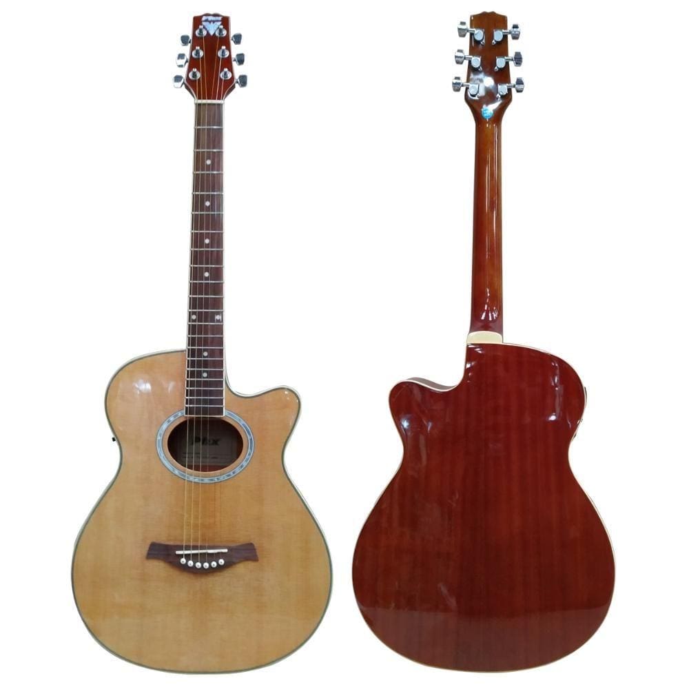 Violão Elétrico Aço PHX Violao Flat com Cutway FTA 35 Natural FTA35 NA