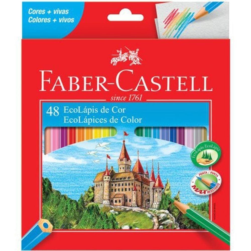 Lapis De Cor Sextavado Faber-Castell Ecolapis - 48 Cores