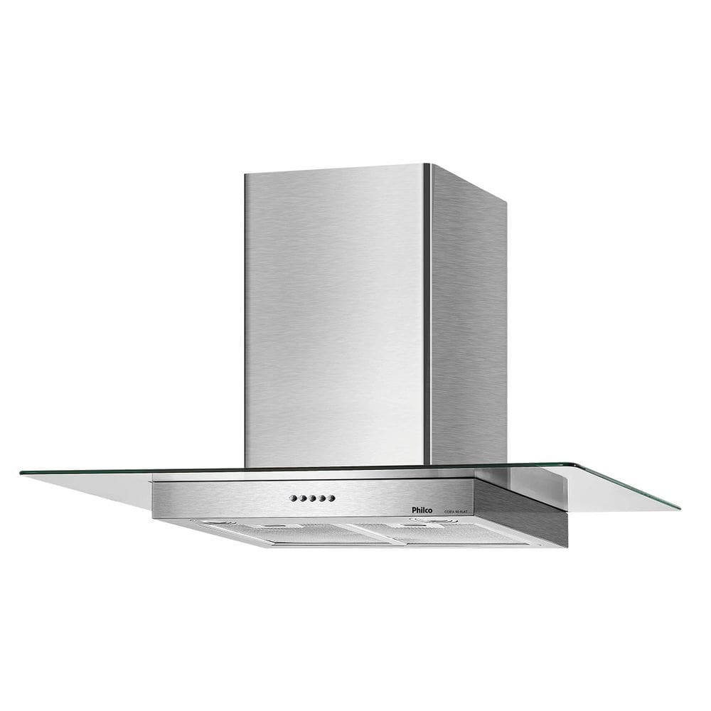 Coifa Flat Philco PCO90I 90cm Led Vidro Inox Exaustor e Depurador