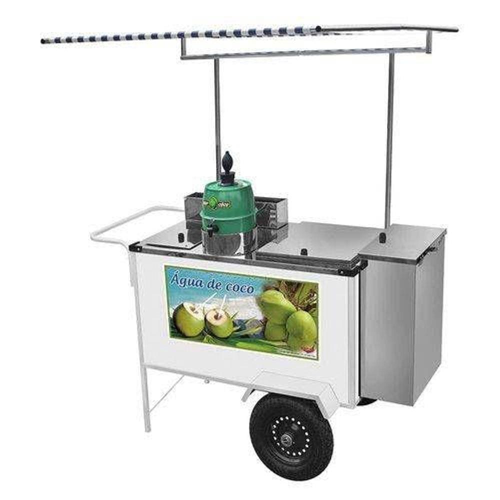Carrinho de Água de Coco Luxo com Rodas Pneumáticas e Toldo - Cefaz