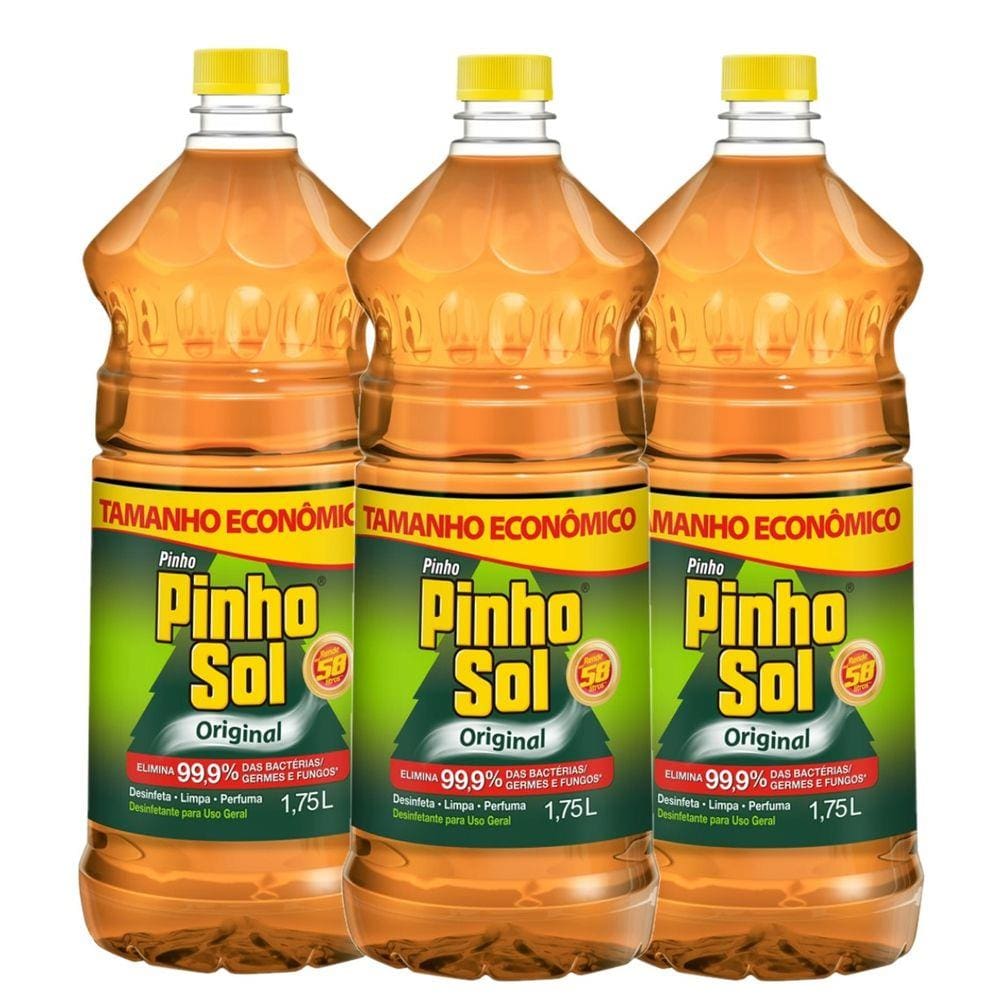Kit 3 com Desinfetante Pinho Sol