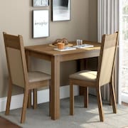 Conjunto Sala de Jantar Madesa Lola Mesa Tampo de Madeira com 2 Cadeiras