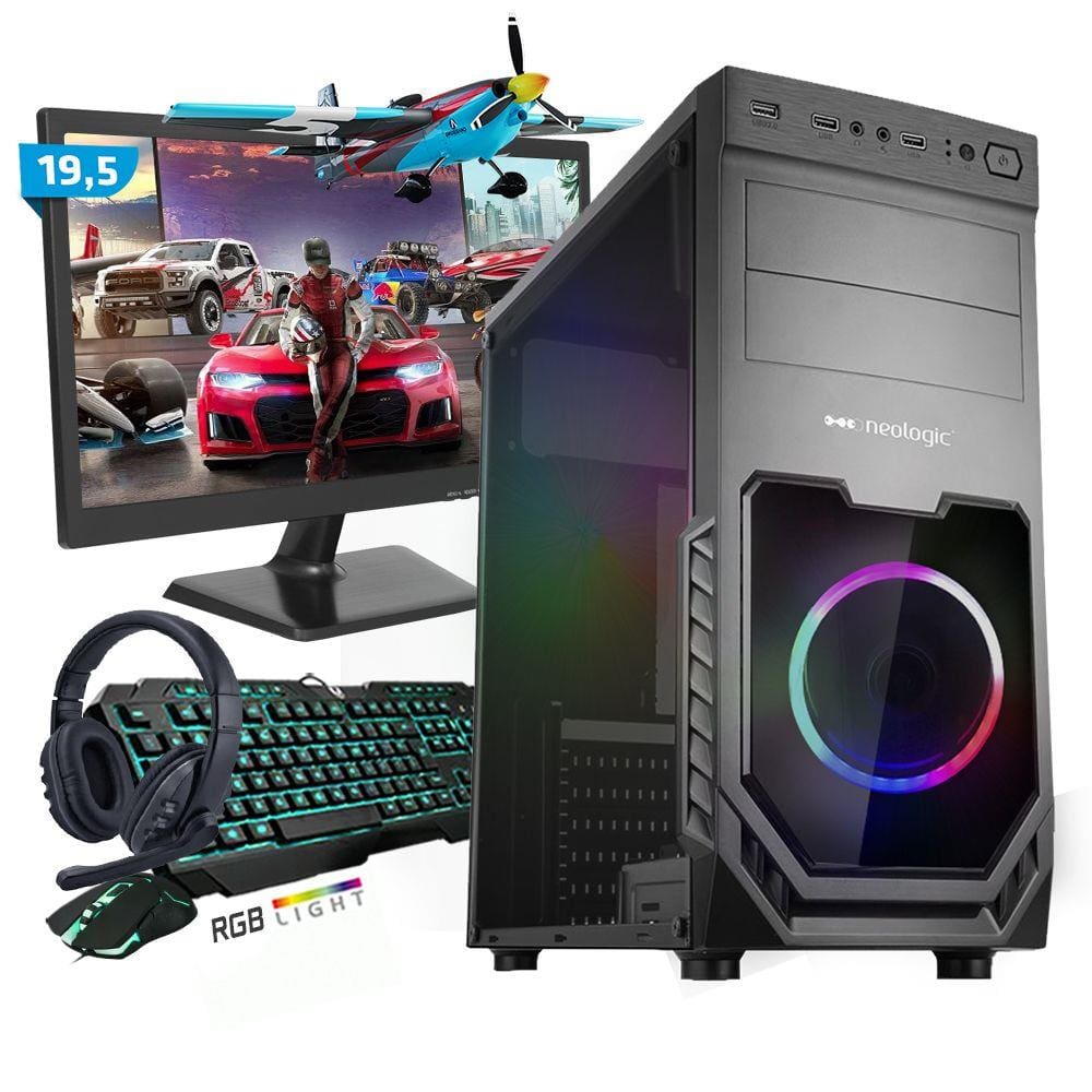 Kit PC Gamer Smart SMT81489 i5 8GB (RX 580 8GB) SSD 240GB + Monitor 19,5