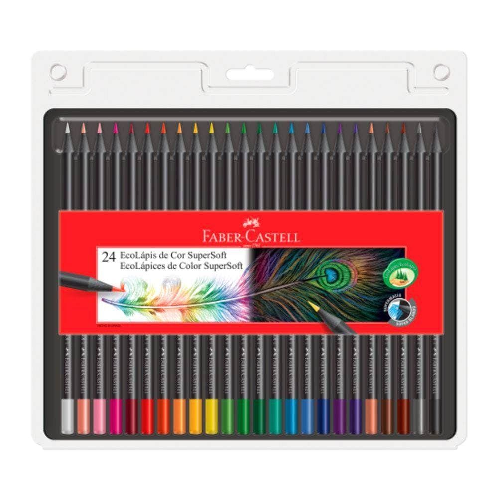 Lápis de cor Faber Castell 24 cores Supersoft