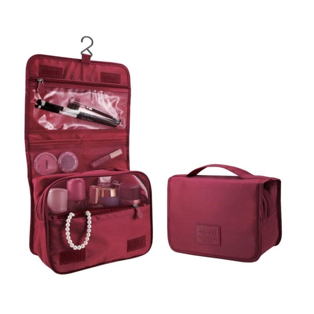 Necessaire De Viagem Jacki Design Com Gancho Vinho