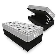 Cama Box Com Baú Solteiro + Colchão De Molas Ensacadas - Probel - Evolution 88x188x74cm