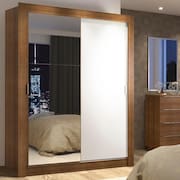 Guarda-Roupa Solteiro Madesa Denver 2 Portas de Correr com Espelho