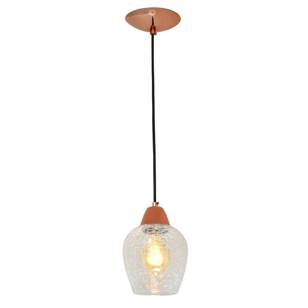 Pendente 9034 Redondo Craquelado Branco - Para 1 Lâmpadas