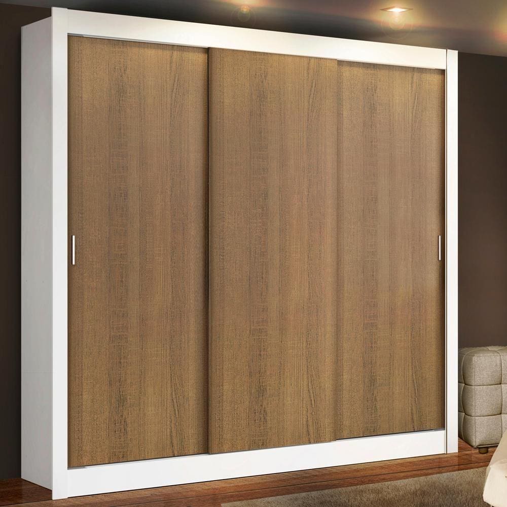 Guarda Roupa Casal Madesa Lyon 3 Portas de Correr 2 Gavetas