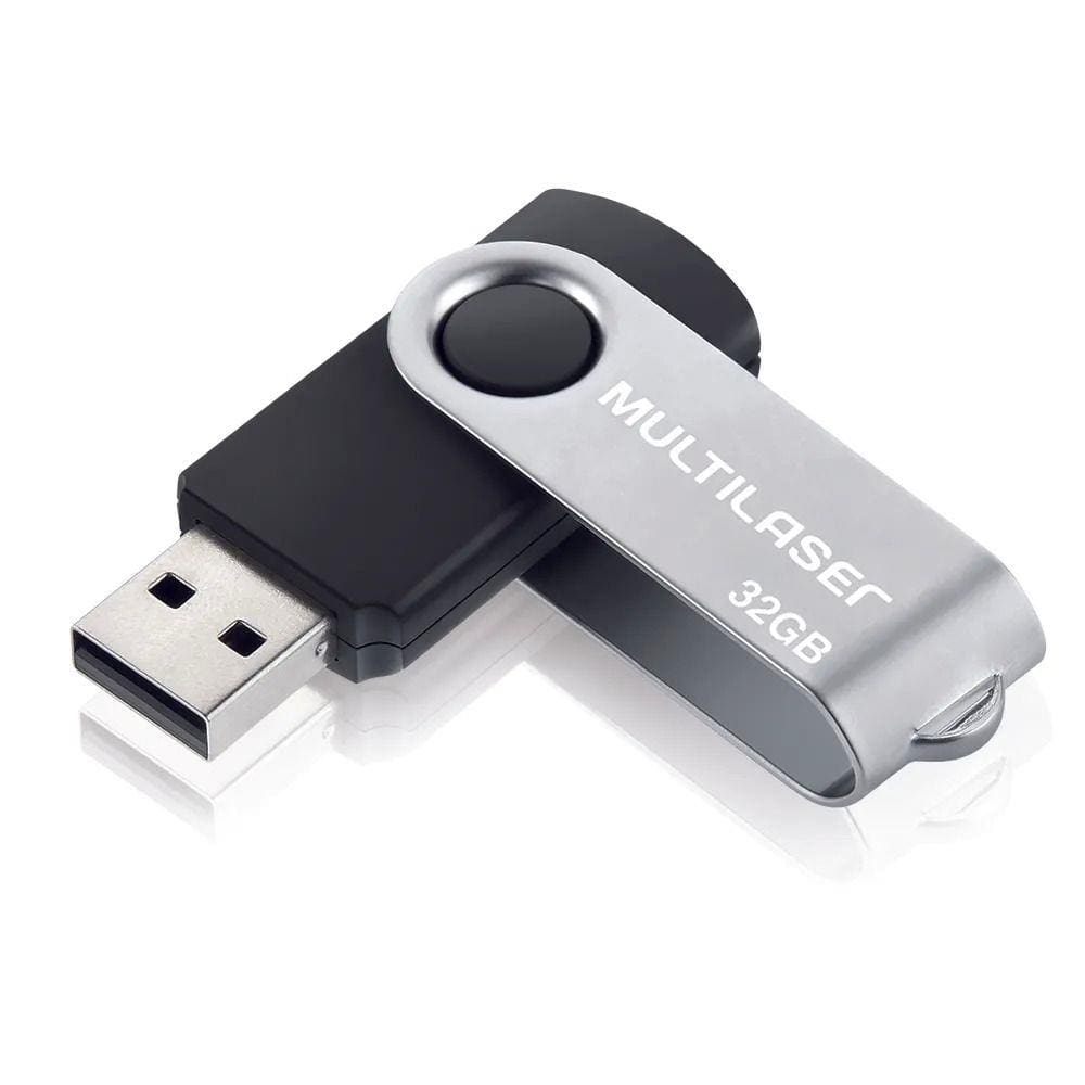 Pendrive Multilaser Twist 2.0 Preto 32Gb - PD589