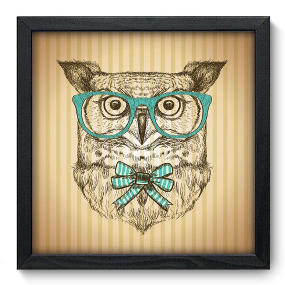 Quadro Decorativo - Coruja - 33cm x 33cm - 149qdsp