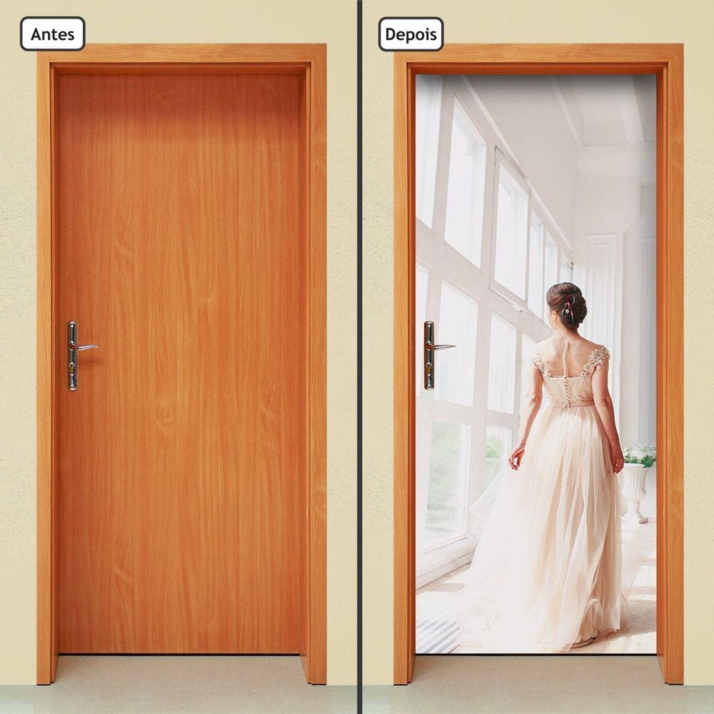 Adesivo Decorativo de Porta - Noiva - 1137cnpt