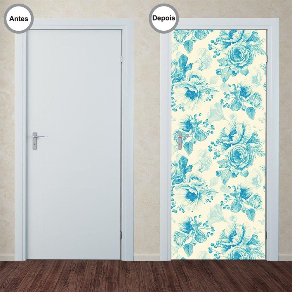 Adesivo Decorativo de Porta - Flores - 240pt