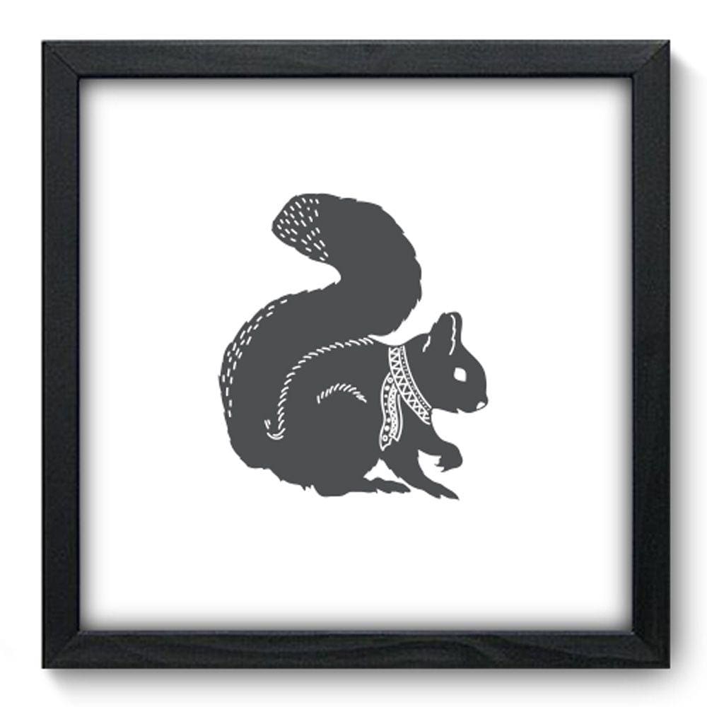 Quadro Decorativo - Esquilo - 33cm x 33cm - 030qdsp